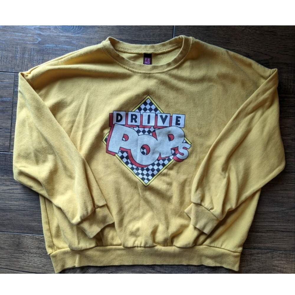 FRMD Products Vintage Drive Pops Yellow Sweatshirt Unisex Size Medium Korea